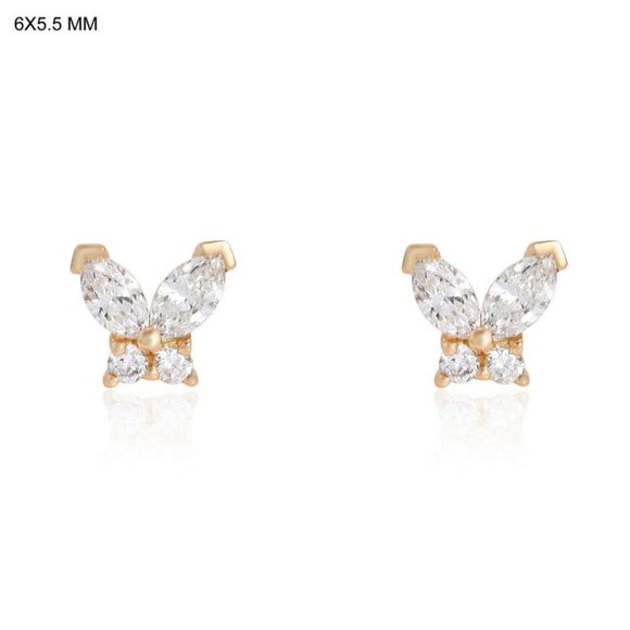 Golden Age 14K (or 18k upon request) Yellow Gold Diamond Stud Earrings